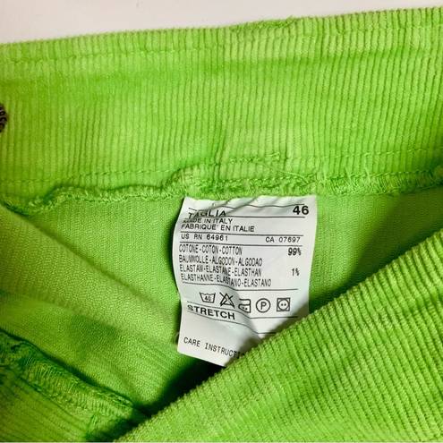 United Colors Of Benetton Vintage Y2K  Neon Lime Green Corduroy Pencil Skirt sz L