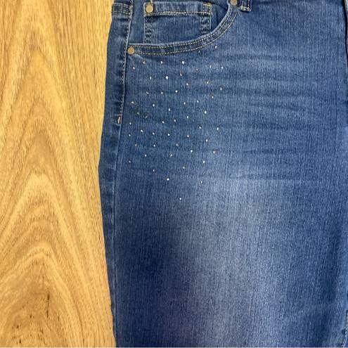 D Jeans Womens Jeans  Skinny Ankle 14/28 Bling Front