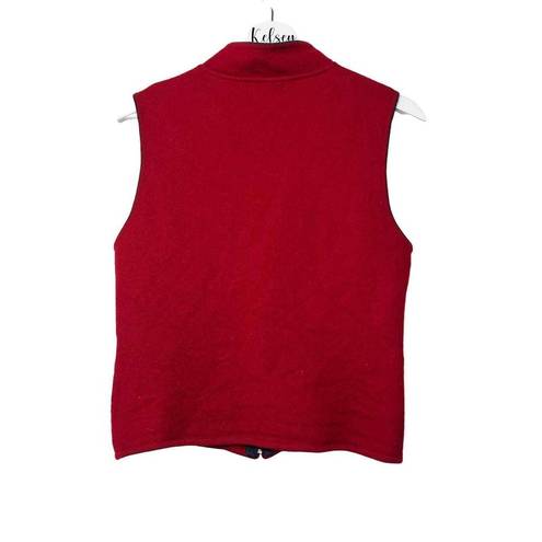 Woolrich  100% Wool Red‎ Zip Front Sleeveless Vest Size M