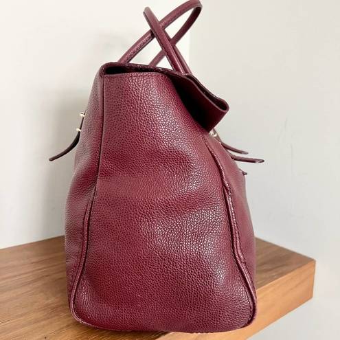 Carolina Herrera  burgundy leather tempo adagio large tote bag