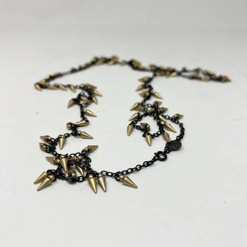 Marc Jacobs  Faux Gold Black Dainty Spike Long Chain Layering Necklace