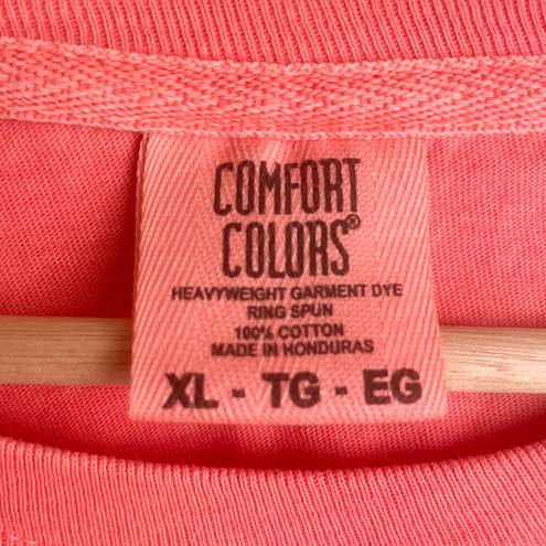 New Comfort Colors Short Sleeve Anxiety Graphic T-Shirt Salmon Color Size XL