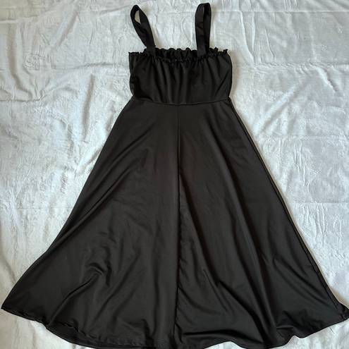 Black Cottage Core Midi Dress Size M