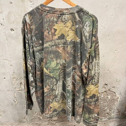 The Vintage Shop Vintage Fieldline Advantage Timber Camo Camouflage Long Sleeve Pocket Tee XL