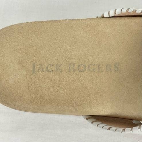 Jack Rogers  White Slide Sandal Lexi 8.5 Criss-Cross Leather Padded Footbed New