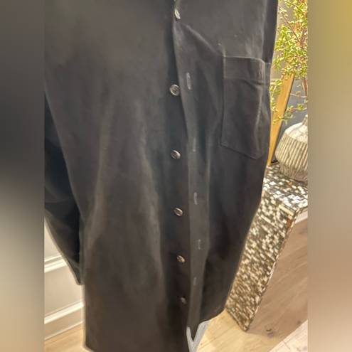 Polo  Ralph Lauren Western Suede Black Leather Shirt Shacket for Spring layering