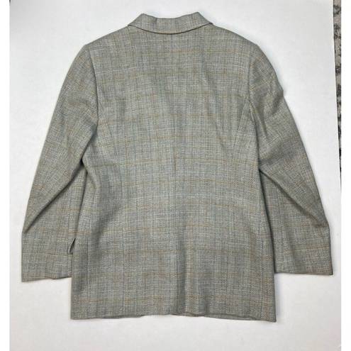 Loro Piana  100% Cashmere Blazer Womens 44 (M?) Gray Plaid Made In Italy Designer