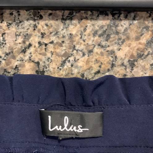 Lulus  Navy Blue Weekend Wear Tie Waist Cropped Pants 26" Inseam Size Small EUC