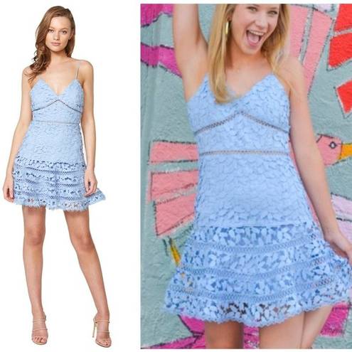 Bardot  Agnes Lace Party Dress in Dusty Blue Size US 6 / Small NWT