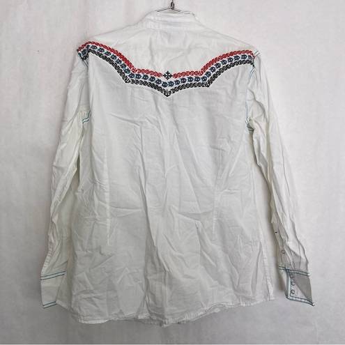 Ariat  white women’s XL pearl button snap western shirt