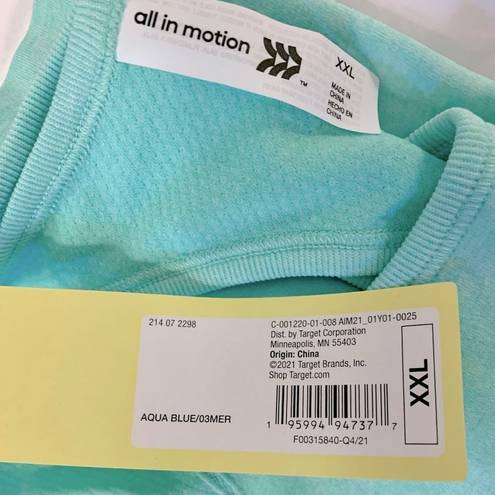 All In Motion  Women’s Athletic Racerback Tank Top Aqua Blue Size XXL NWT