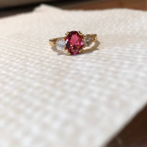 Ruby New Lab-Created  Gold Filled Ring Size 5