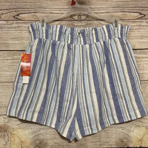 Joe B Paper bag High Waist Shorts Linen Blend Juniors XL