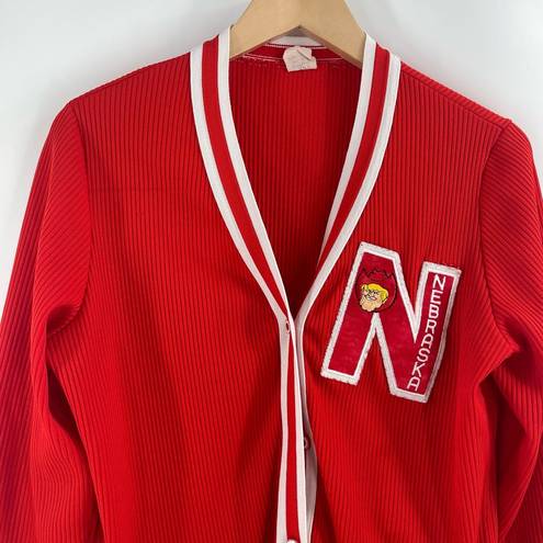 Collegiate Outfitters NEBRASKA HUSKERS Vintage Cardigan Red Button Down Polyester Gameday