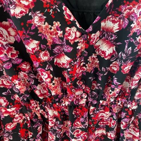 Isabel Maternity  size Large Floral Rouched Large Blouse