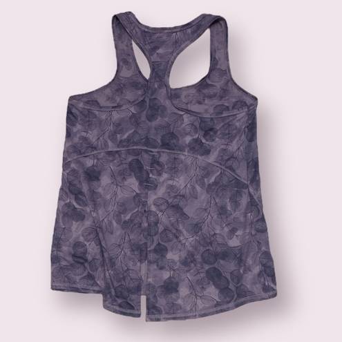 Xersion purple leaf pattern workout tank