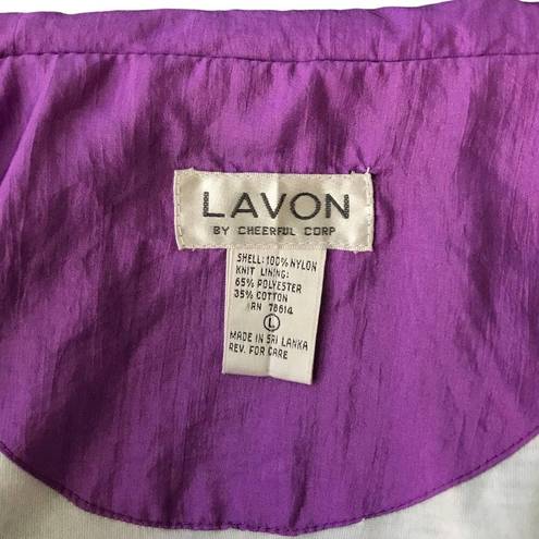 Lavon Vintage  Chevron Colorblock Full-Zip Windbreaker Women's Size Large