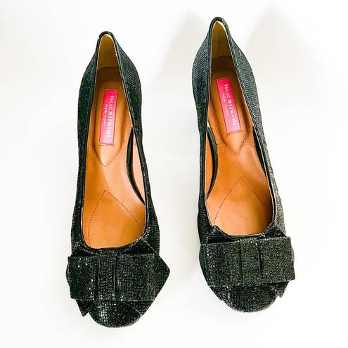 Isaac Mizrahi  Black Glitter Vivian Bow Pumps Size 6.5