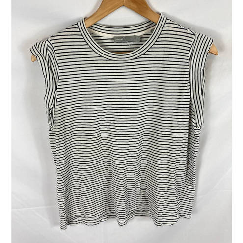 Vince  Striped Roll Sleeve Tank Top size small