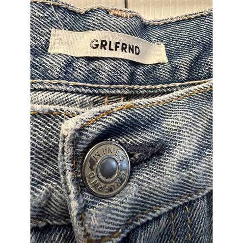 GRLFRND  size 26 Helena Cropped Raw Hem Blue Jeans Button Fly Women’s