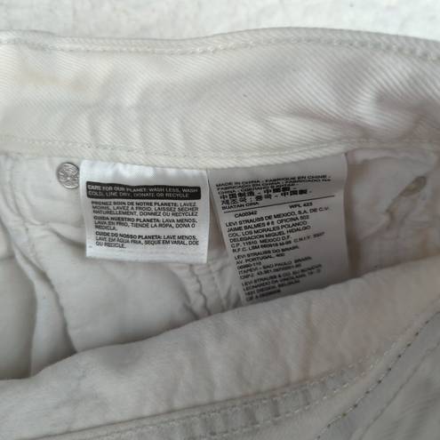Levi’s Levi's 501 White Denim Button Fly Cutoff Shorts Distressed - Women's Size 31