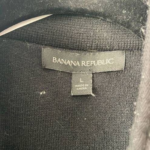 Banana Republic  Black Grey Padded Puffer Classic Zipper Front Vest size Large