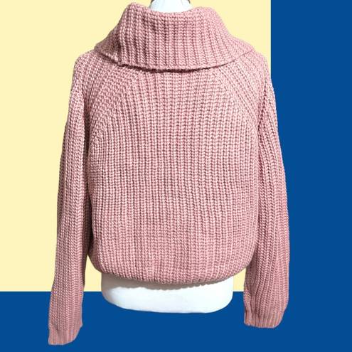 The Moon NWT & Madison Cozy Collection Pink Beige Sweater Cowl Neck Size Medium M