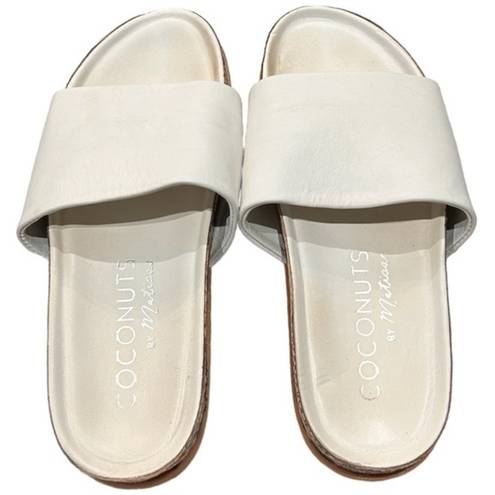 Coconuts by Matisse  Women's‎ Shift Leather Slip On Slide Sandals White Size 6M