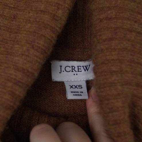 J.Crew  Factory Turtleneck Sweater Tank Brown Sleeveless Pullover Wool Blend XXS