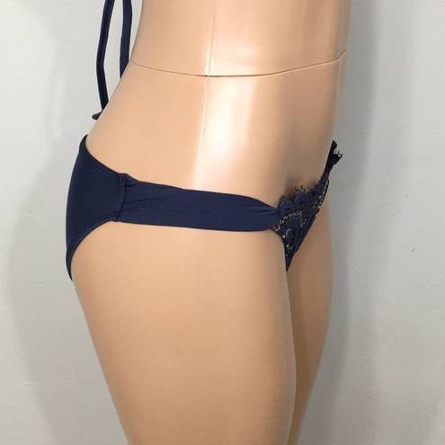 PilyQ  navy nautica lace teeny bikini set. M-teeny. New.