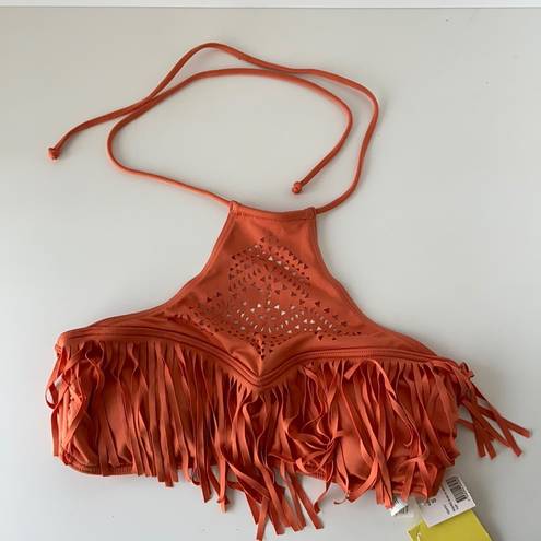 Rip Curl  Women’s Orange Rising Sun Hi Neck Bikini Top Size Small NWT