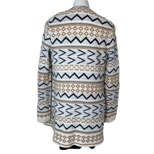 Shyanne  Country Open Front Cardigan Sweater Western Boho Womens M Chevron