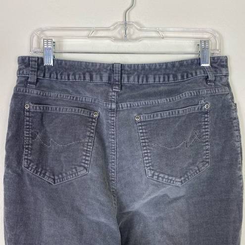 St. John’s Bay  Grey Corduroy High Rise Straight Leg Pants Size 10