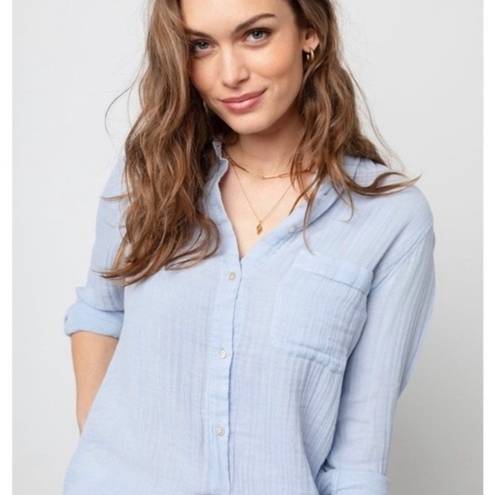 Rails  Ellis Gauze Button-Up Shirt Top X-Large blue Long Sleeve $169