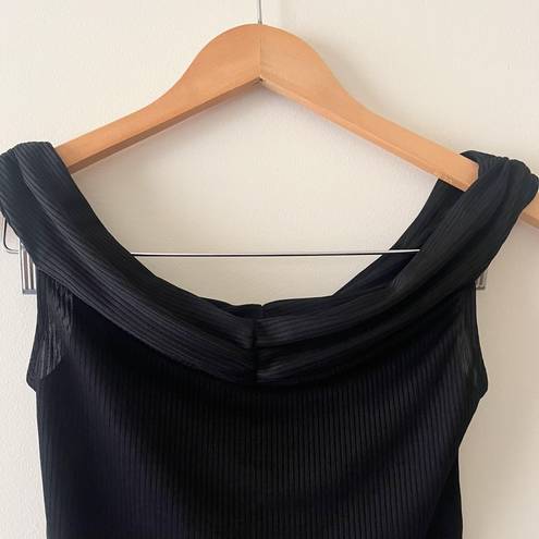 Silence + Noise Black Off the Shoulder Crop Top Size Small