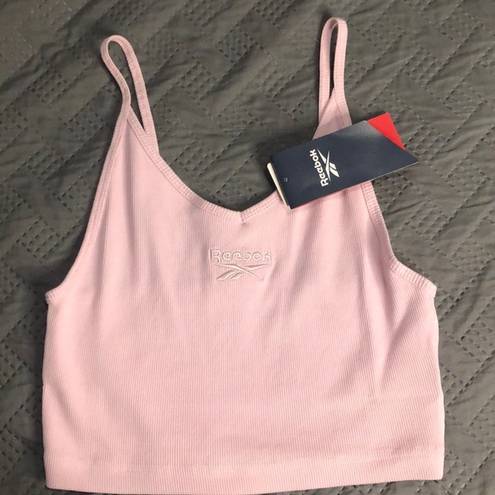 Reebok light pink tank crop top