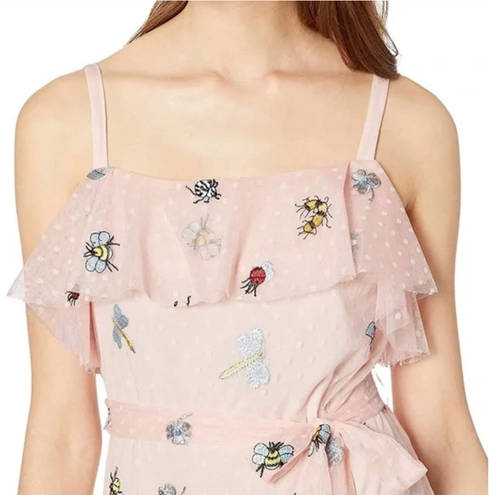 Betsey Johnson nwt  pink frilly Bugs lady bug Ruffle Dress size medium