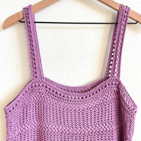 Vince Purple Crochet Knit Tank Top Women’s Large NWT