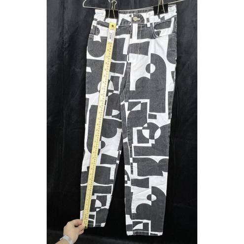 Peppermayo  Electric Avenue Jeans Geometric Abstract Black And White Womens Pants