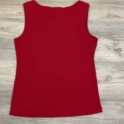 Karen Scott Red Sleeveless Scoop Neck Tank Top Size PM