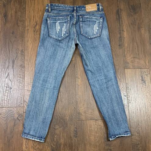 One Teaspoon  Trashed Distressed Freebird Zipper Ankle Jeans