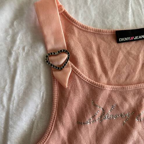 DKNY Vintage  Jeans Pink Heart Tank Top