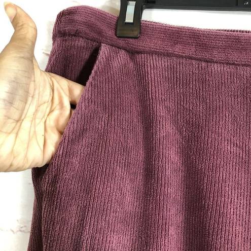 Lands'End  Womens Corduroy Leggings Sz XL Burgundy Pull On Pockets Stretch