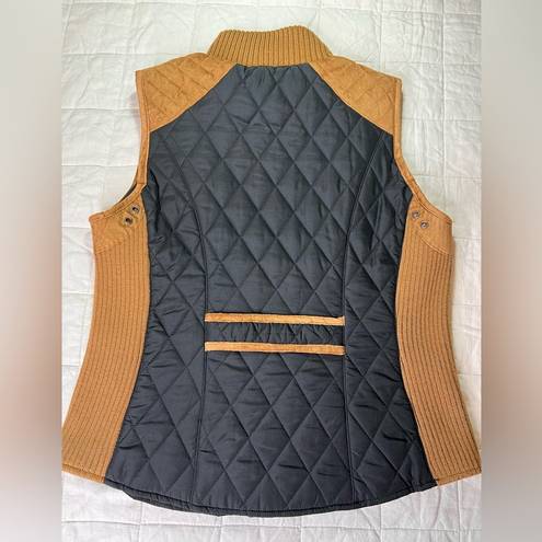 Krass&co Montana  Cognac Brown/Tan & Black Quilted Vest - Small