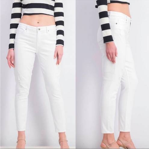 Pistola Revolve  Distressed Skinny Crop Jeans in White Size 27