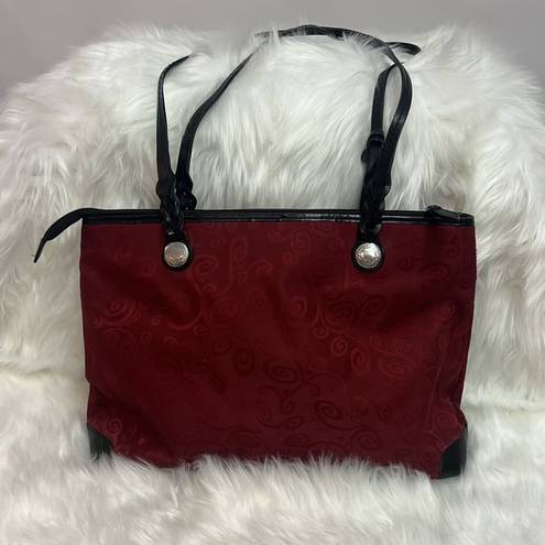 Brighton  Mevelyn Red Canvas Tote with Leather Trim B30