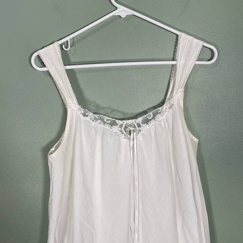 Vintage California Dynasty 100% Cotton Nightgown White Size M