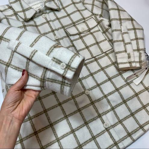 Treasure & Bond  Plaid Puff Sleeve Shirt Jacket