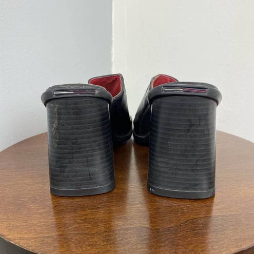 Tommy Hilfiger  Vintage Black Heel Slides Sz 7