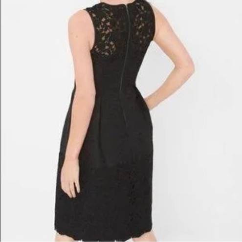 White House | Black Market WHBM Jaquard And Lace Black Dress Size 2